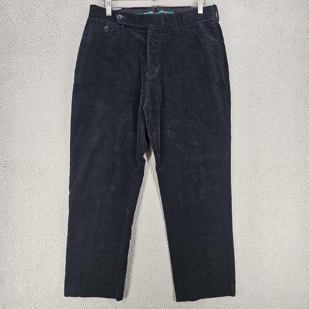 Polo Ralph Lauren Pants Mens 34x30 Black Corduroy Chino Straight Leg Casual